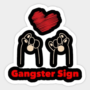 gang signs of the love, fanny dog Sticker